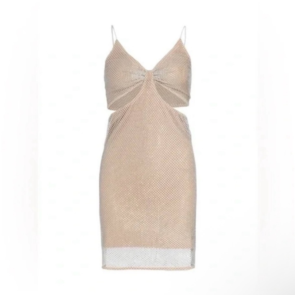 NWT ALICE & OLIVIA HAVANA SILVER  CRYSTAL CUT OUT MINI PARTY DRESS SIZE 2